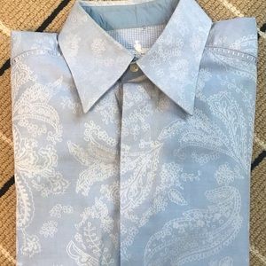 Men’s Robert Graham Paisley Blue Shirt Medium